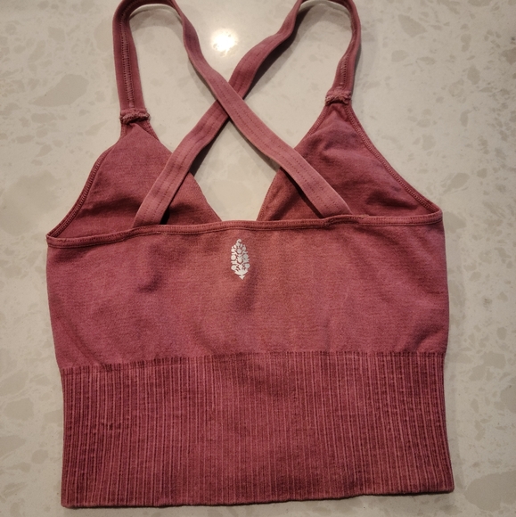 NEW Free People Movement Good Karma Boho Crop Sports Bra in Dried Rose XS/S - Picture 6 of 11